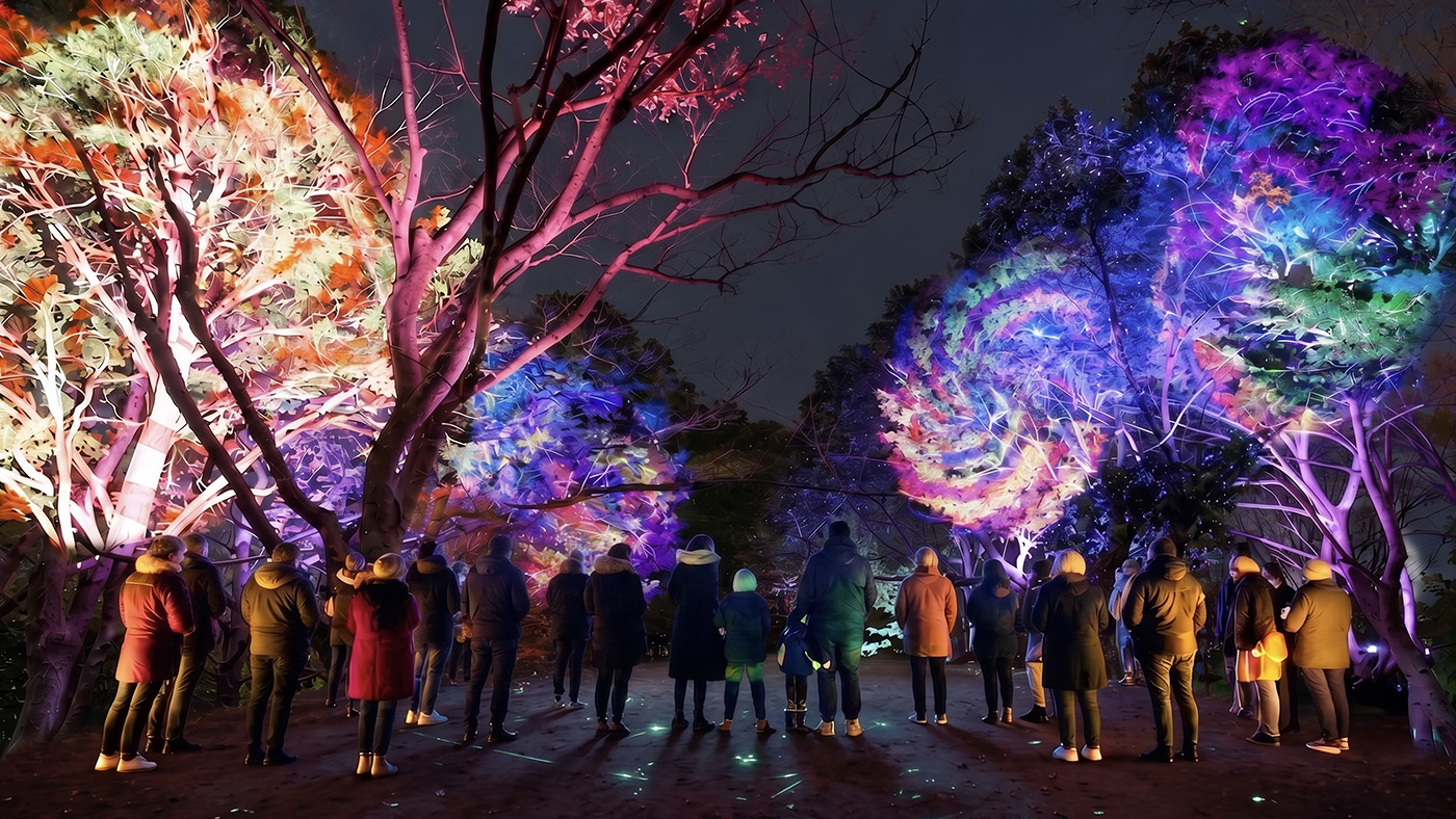 「代々木公園」で夜の散歩をする